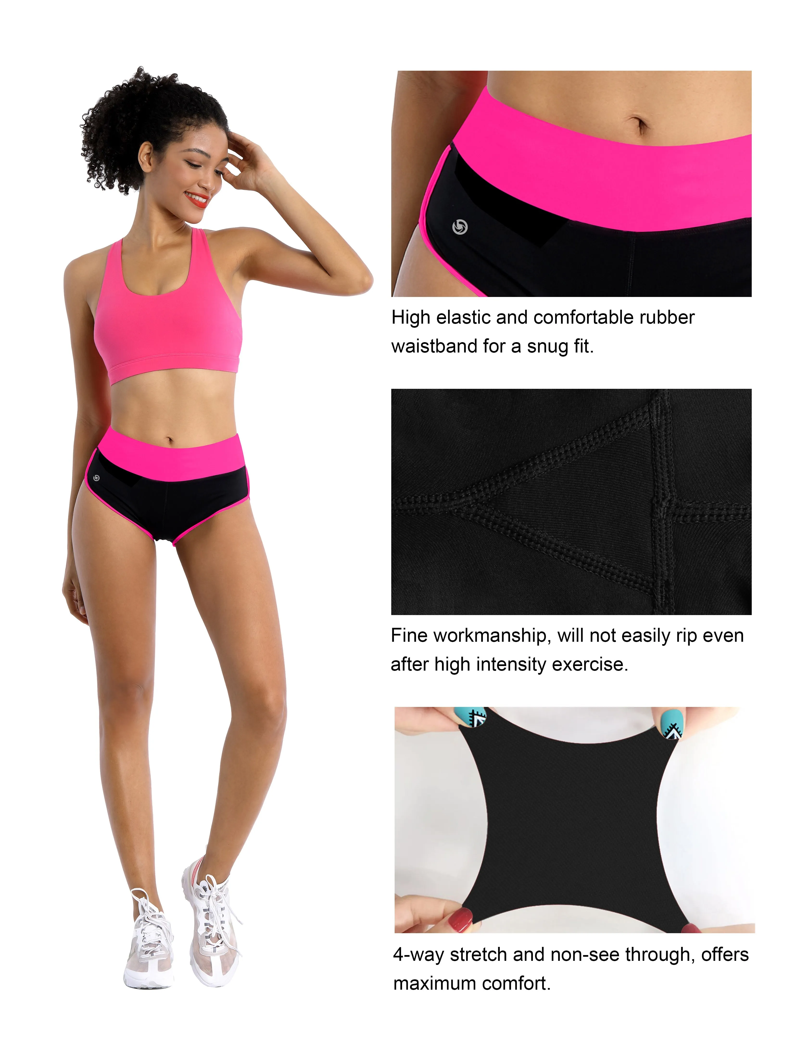 030 Sexy Booty Yoga Shorts pink_black_yoga