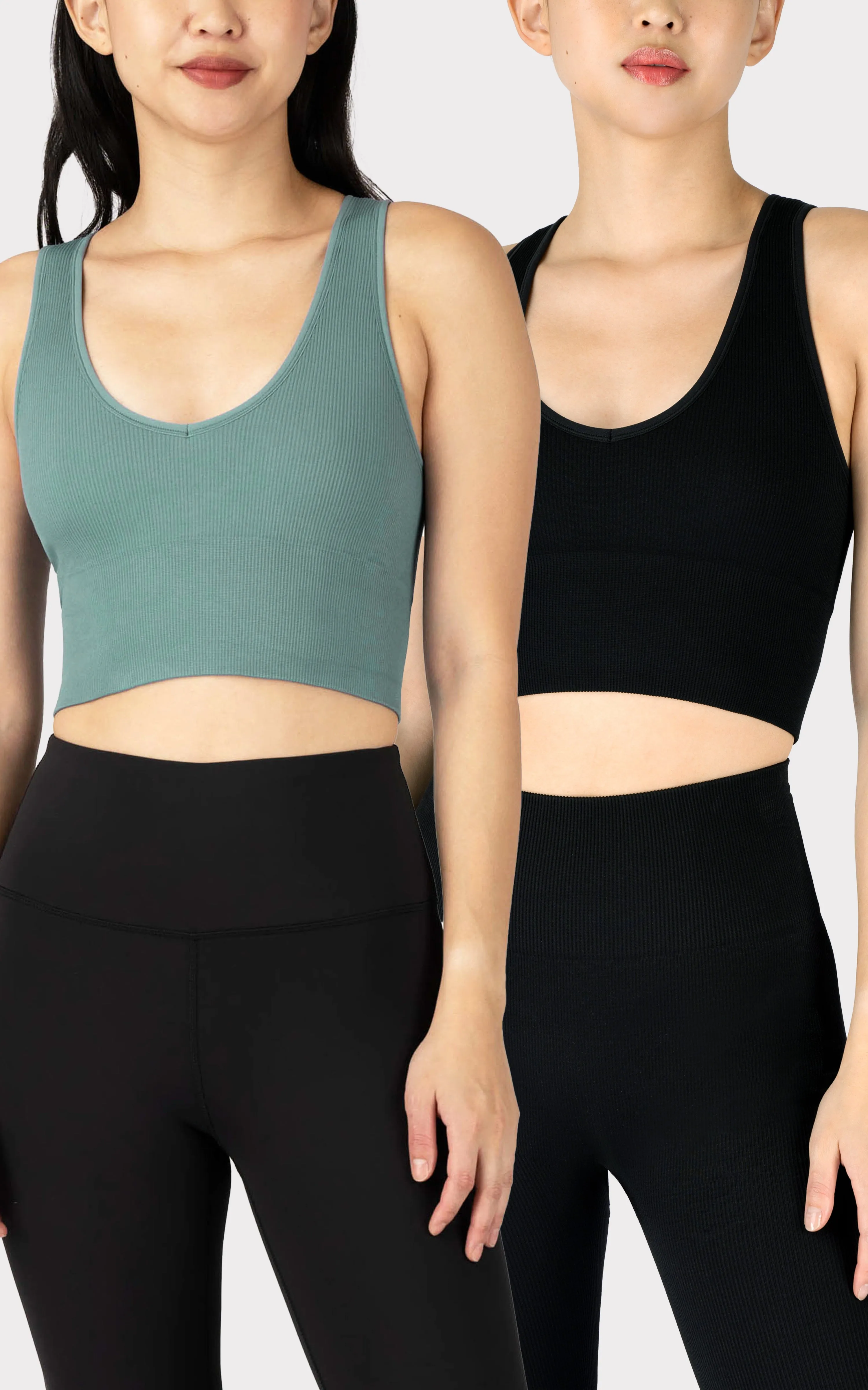 2 PK Ribbed V-Neck Tank Top