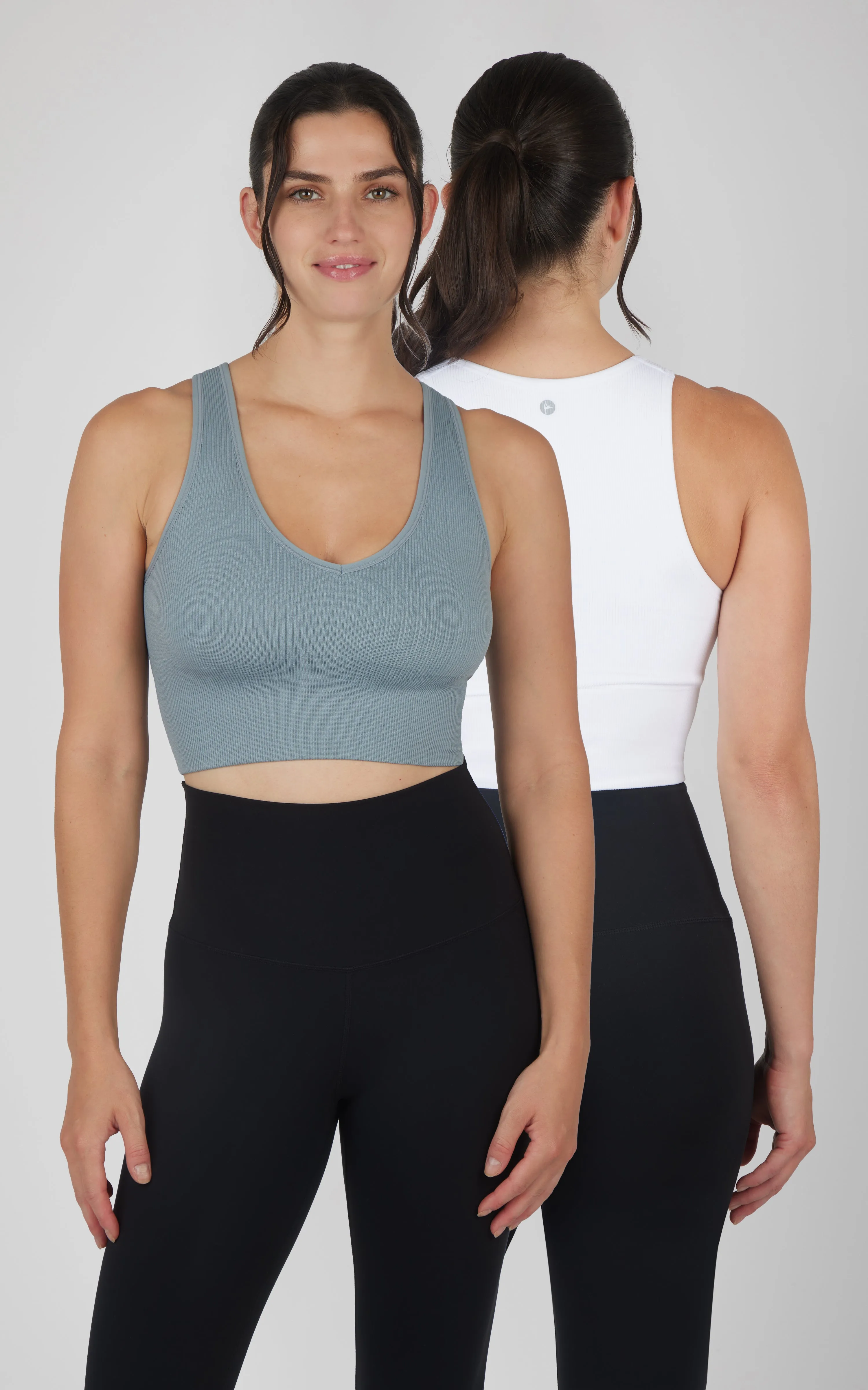 2 PK Ribbed V-Neck Tank Top
