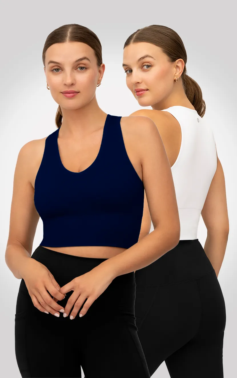 2 PK Ribbed V-Neck Tank Top