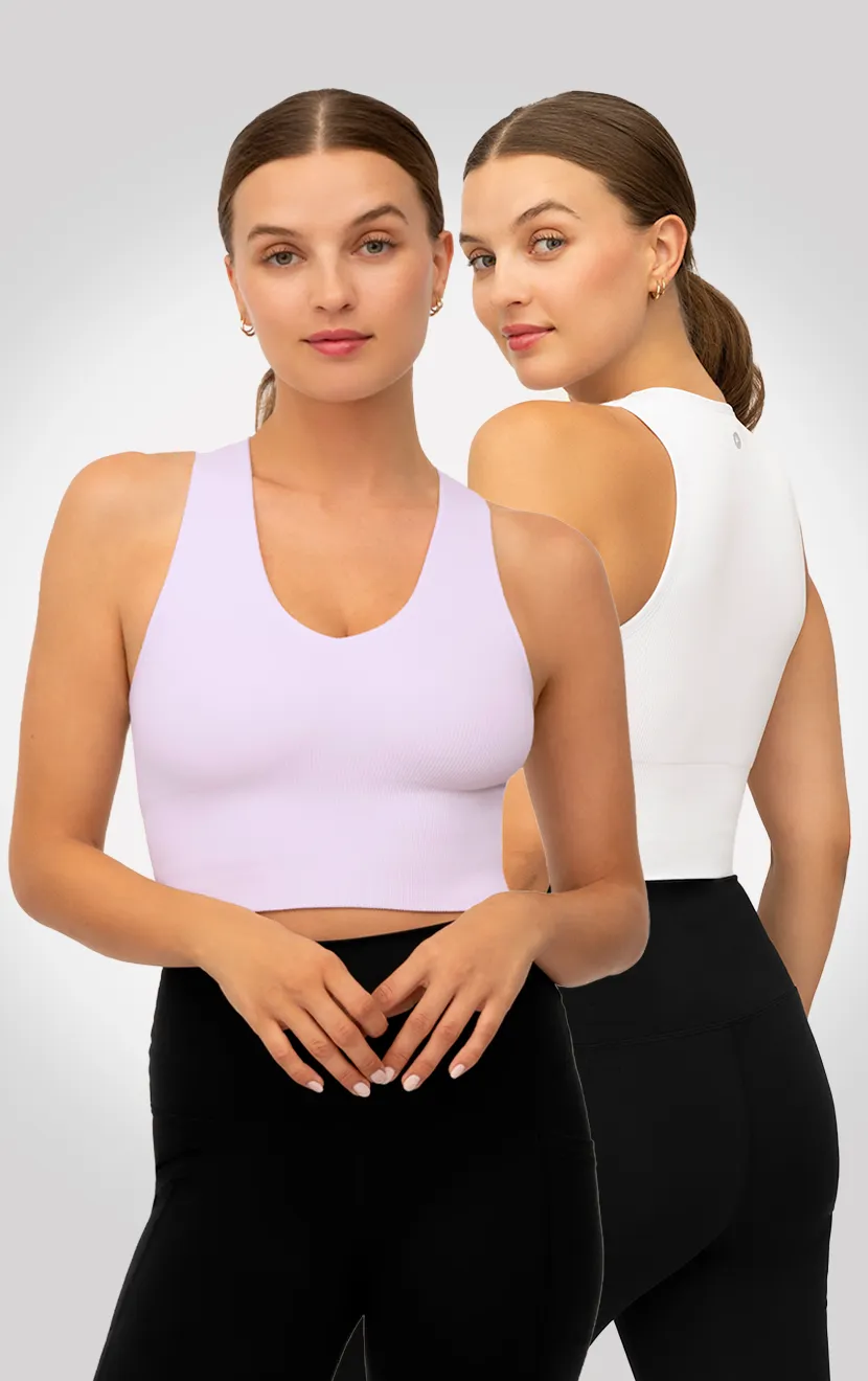 2 PK Ribbed V-Neck Tank Top