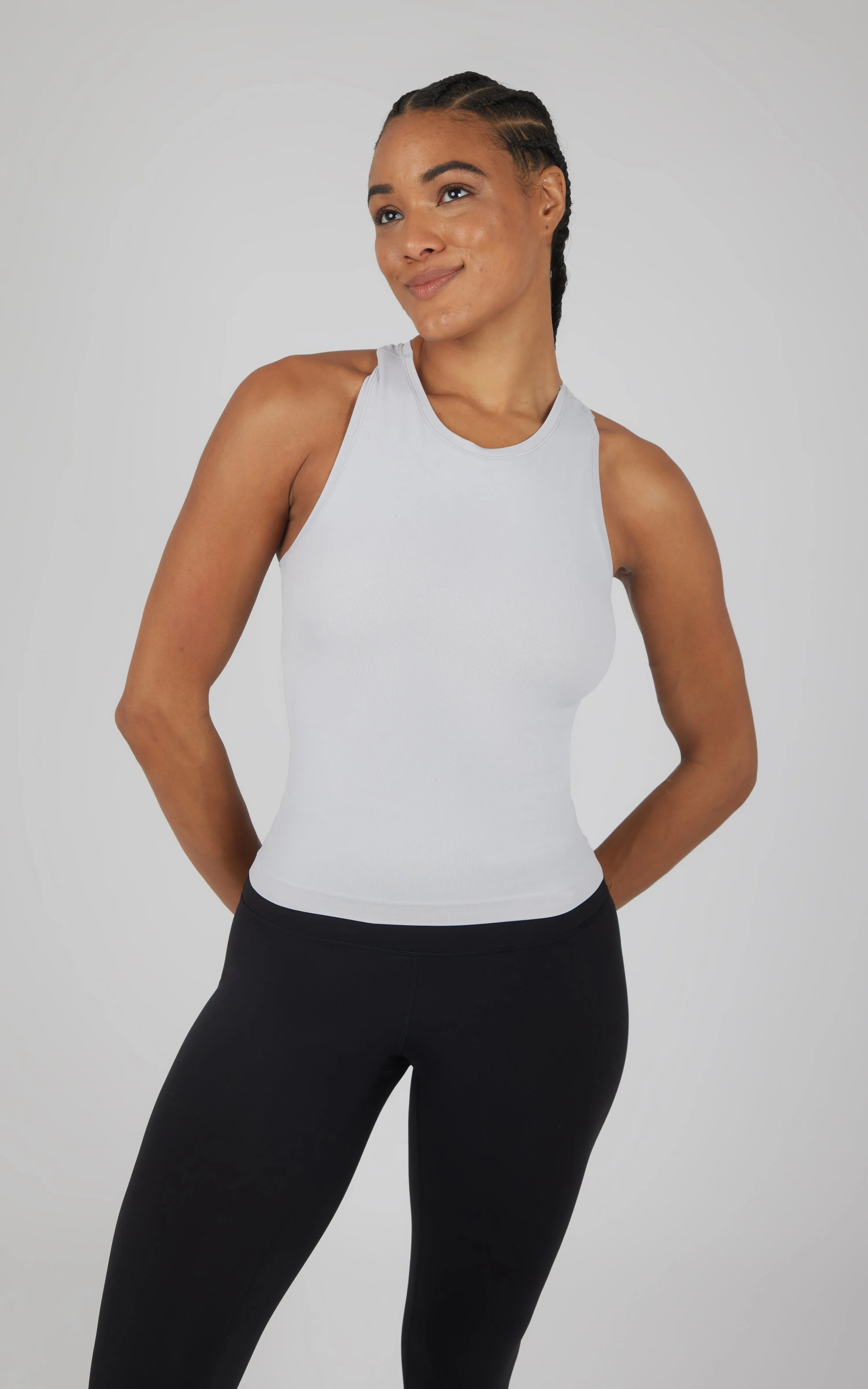 2 PK Seamless Racerback Tank Top with Built in Bra