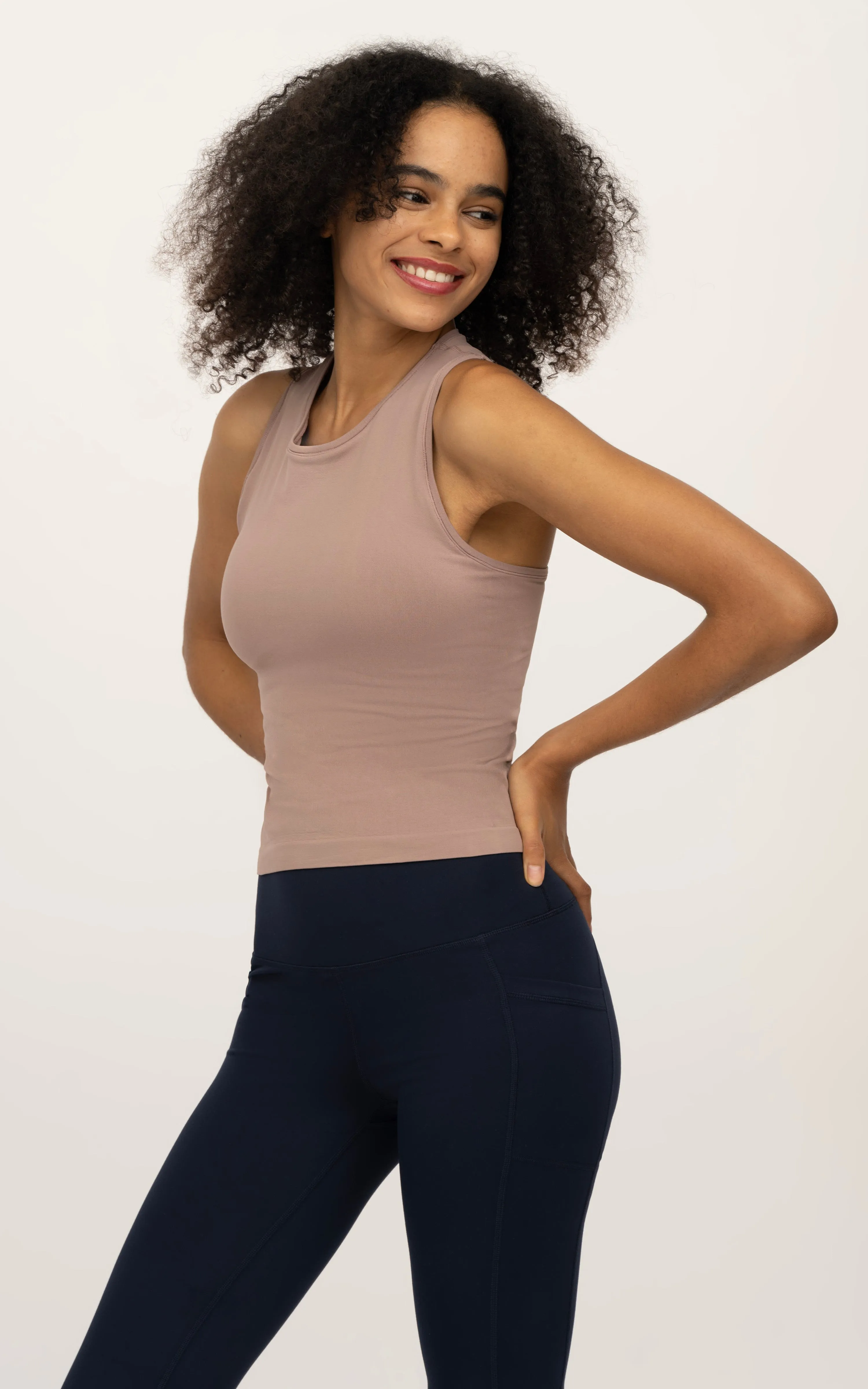 2 PK Seamless Racerback Tank Top with Built in Bra