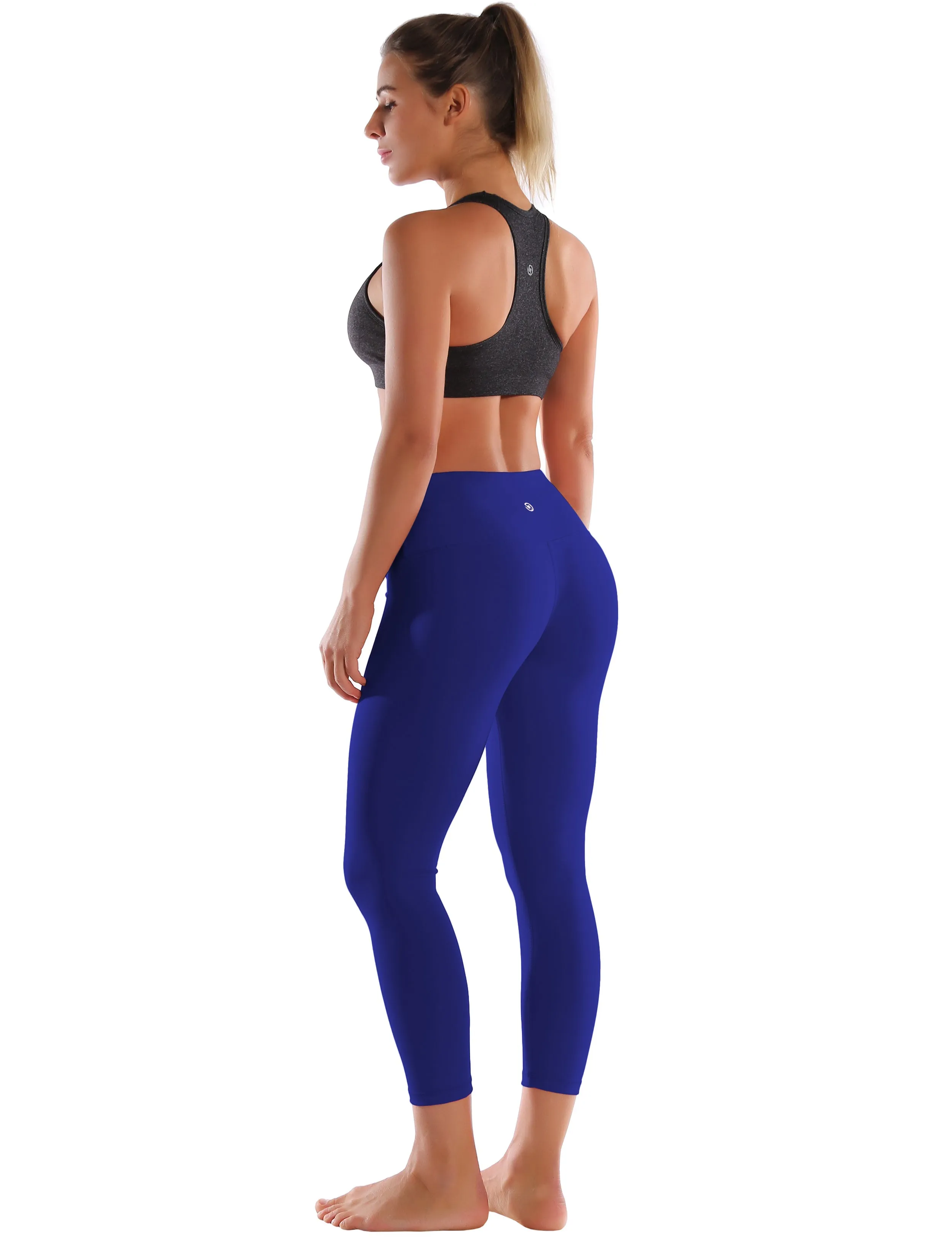 22" High Waist Crop Tight Capris navy_yoga