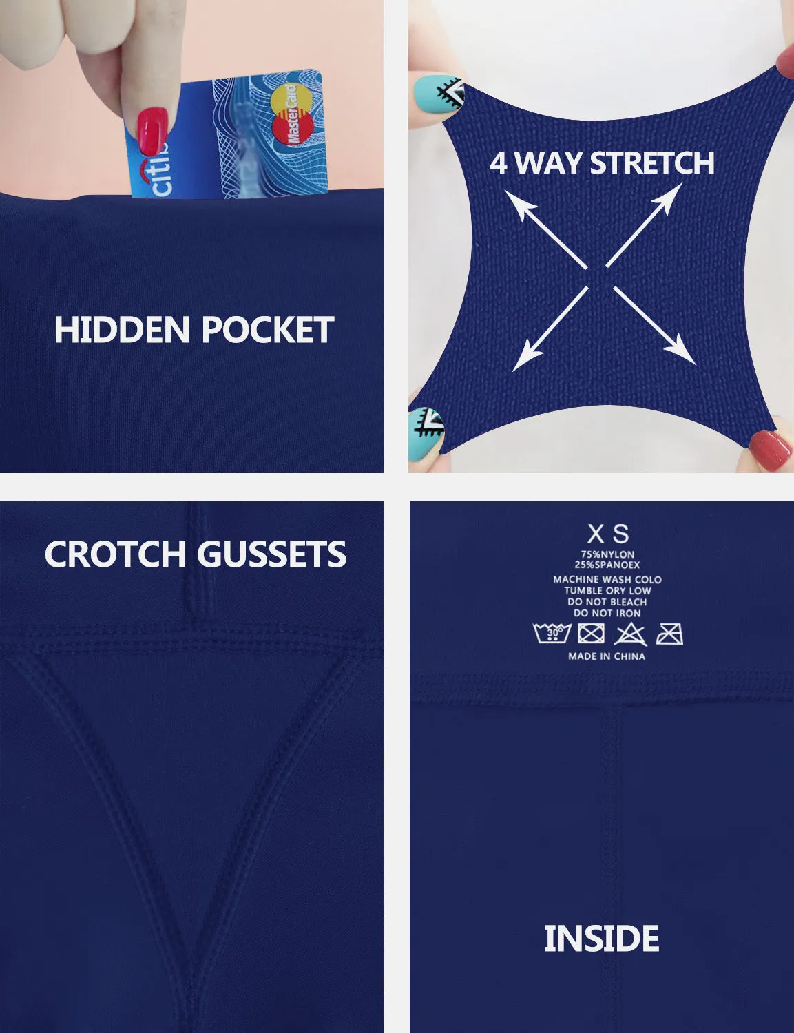 22" High Waist Crop Tight Capris navy_yoga