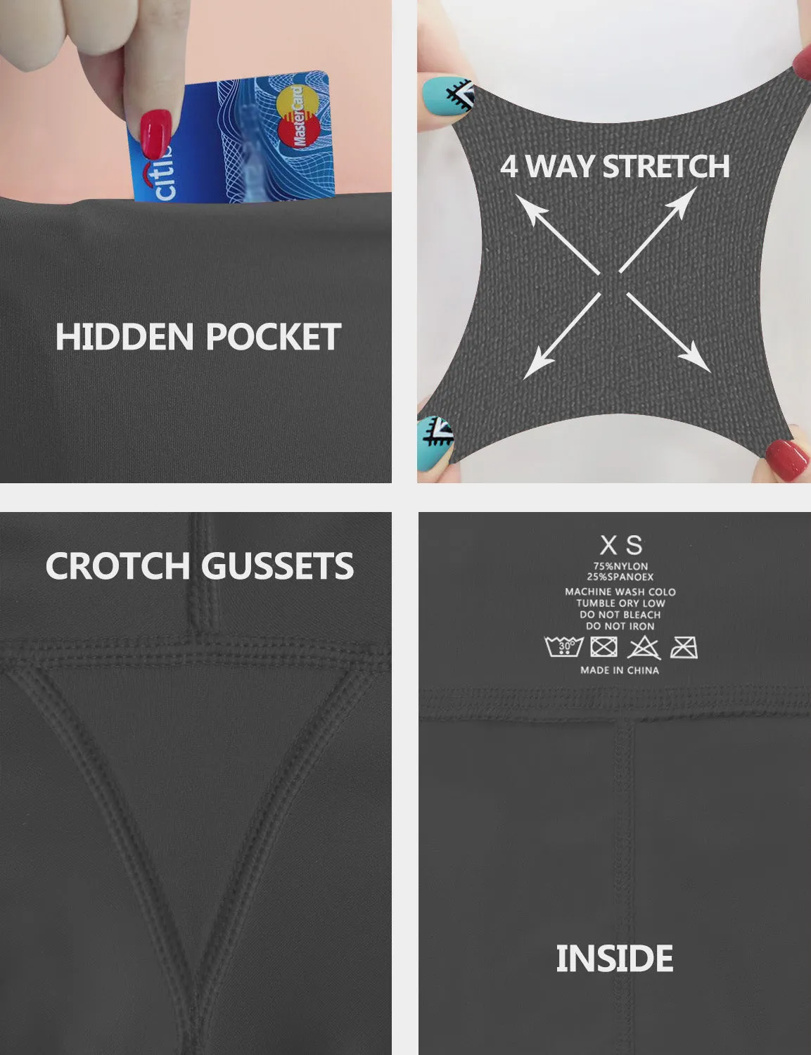 22" High Waist Crop Tight Capris shadowcharcoal_yoga