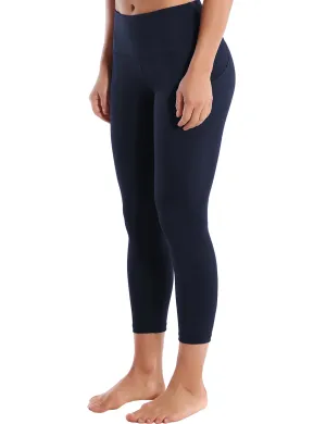 22" High Waist Side Pockets Capris darknavy_yoga