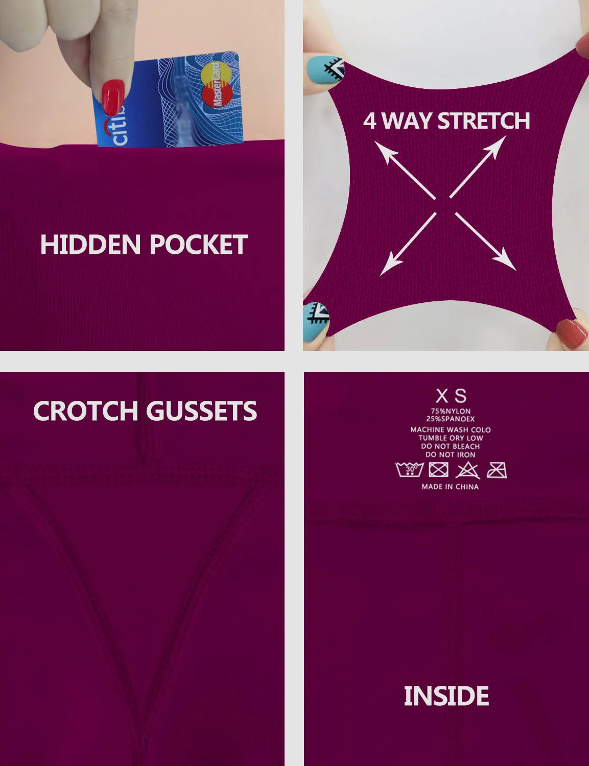 22" High Waist Side Pockets Capris grapevine_yoga