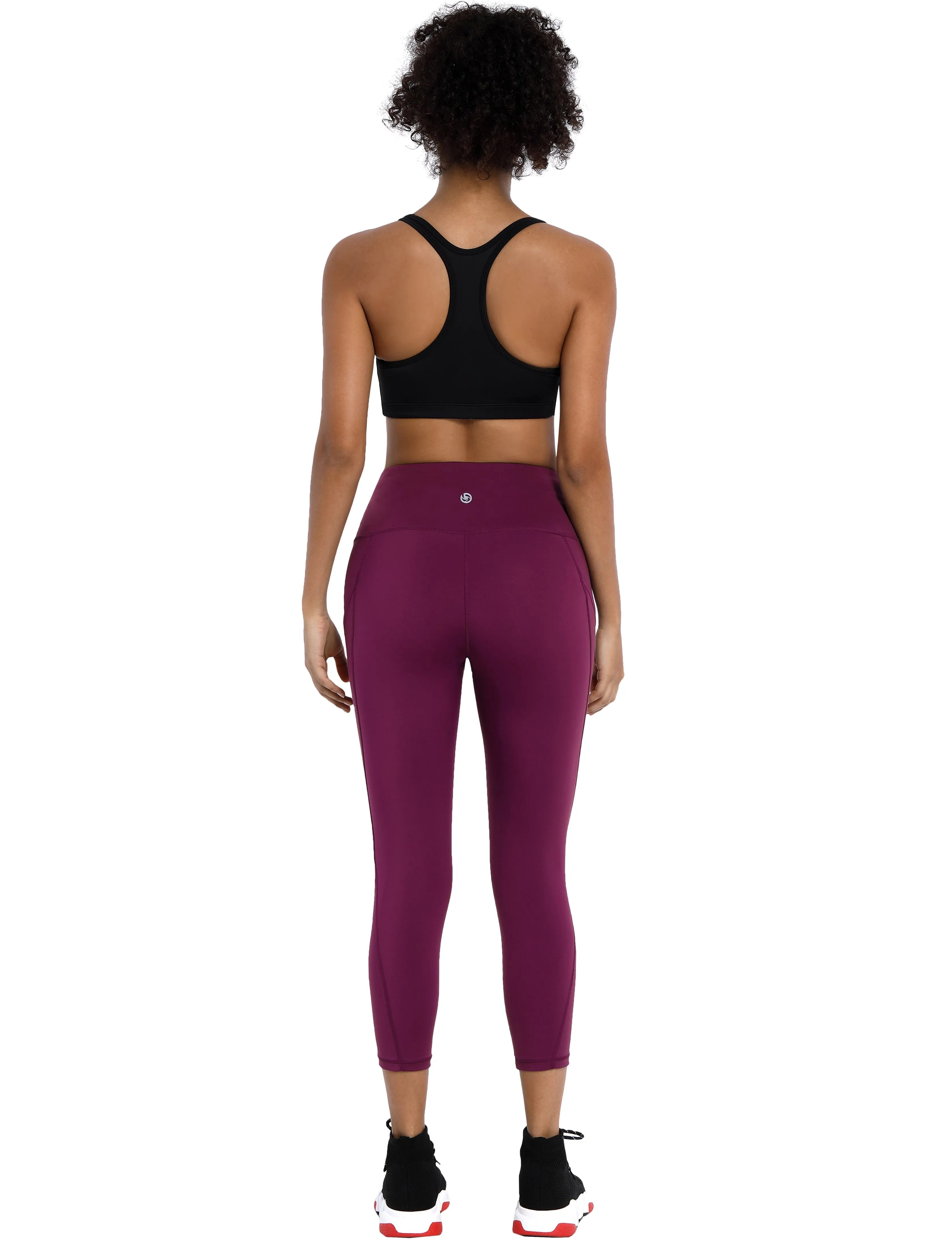 22" High Waist Side Pockets Capris grapevine_yoga