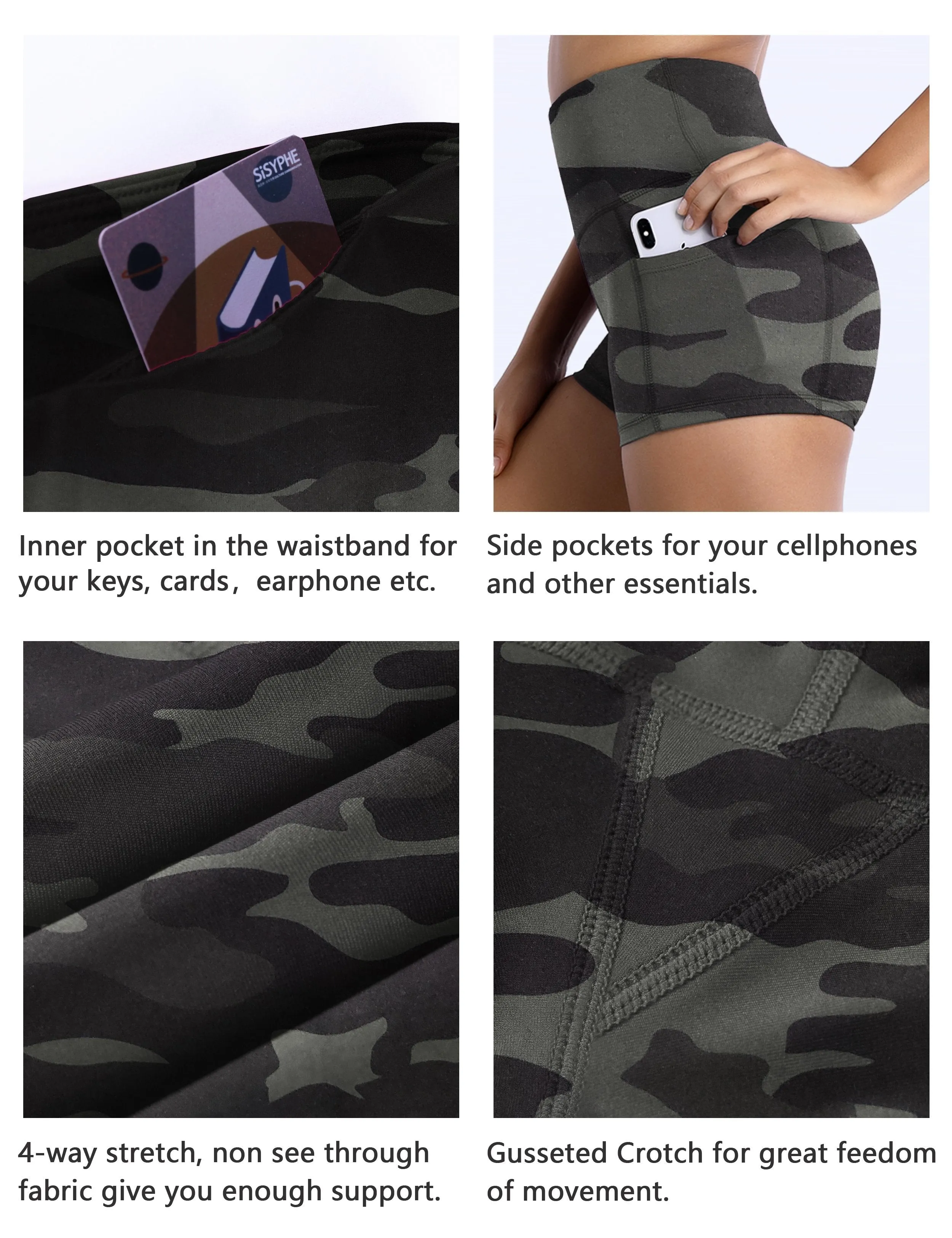 2.5" Printed Side Pockets Yoga Shorts dimgraycamo ins_yoga