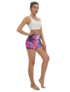2.5" Printed Side Pockets Yoga Shorts galaxy_yoga