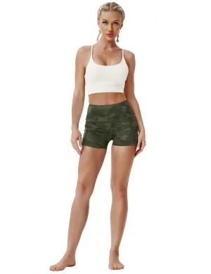 2.5" Printed Side Pockets Yoga Shorts green brushcamo_yoga