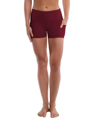 2.5" Side Pockets Yoga Shorts cherryred_yoga