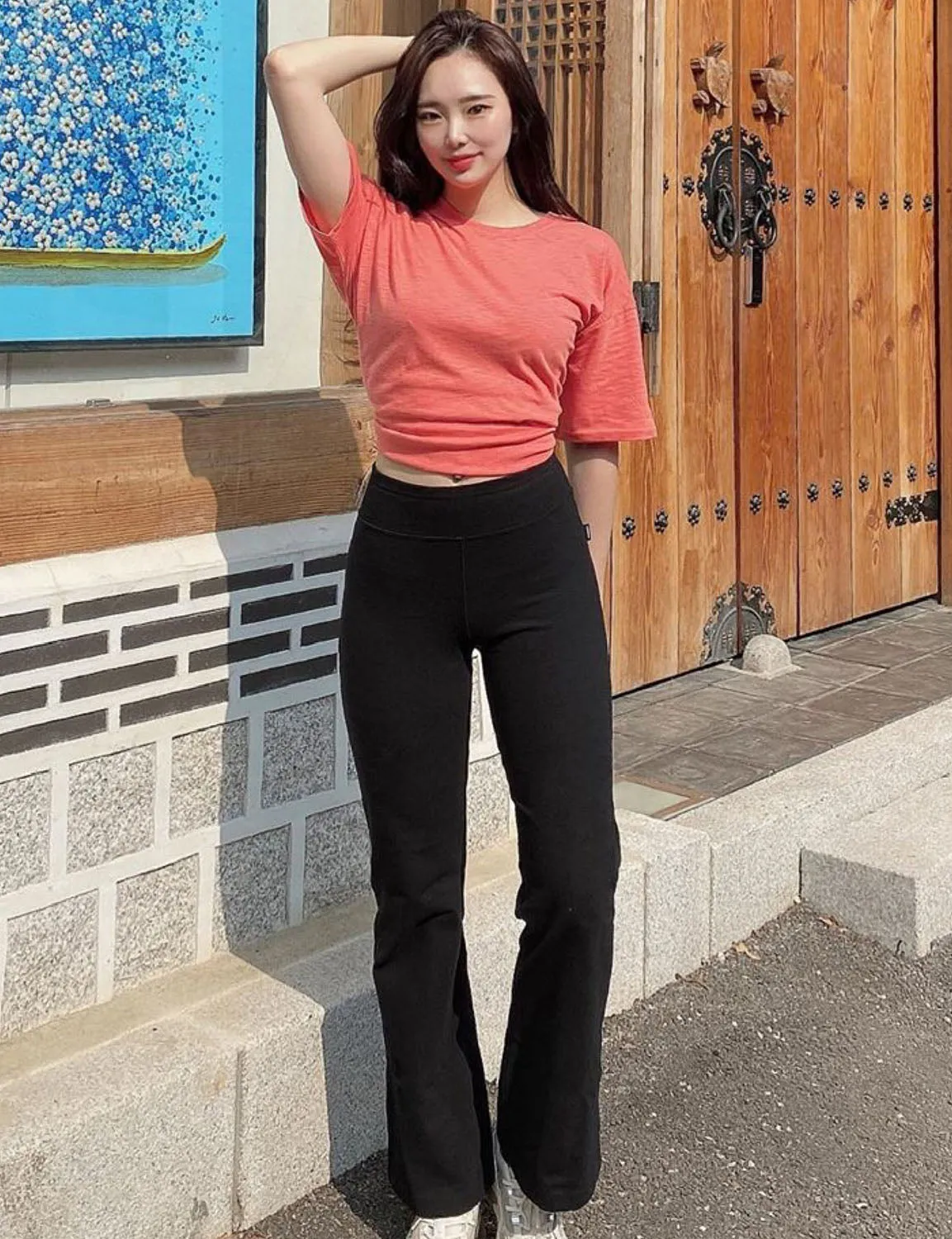 29" 31" 33" 35" Cotton Bootcut Leggings black ins_yoga