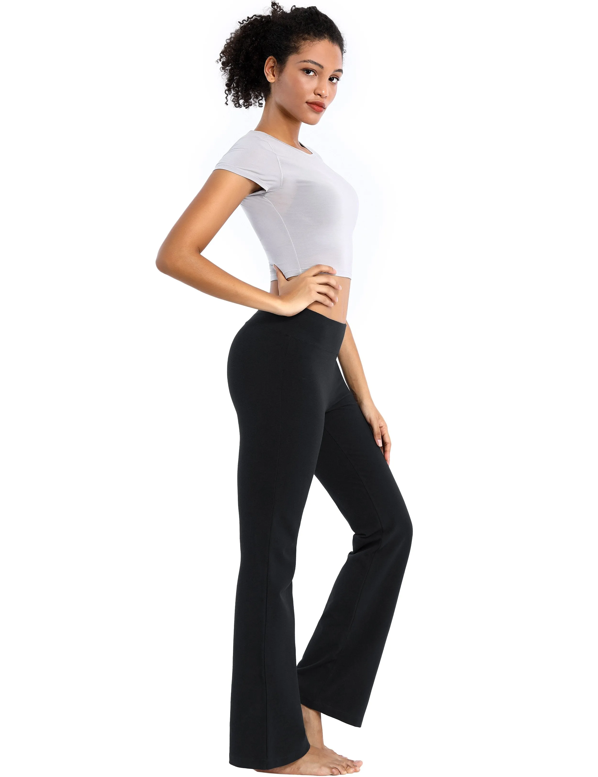 29" 31" 33" 35" Cotton Bootcut Leggings black ins_yoga