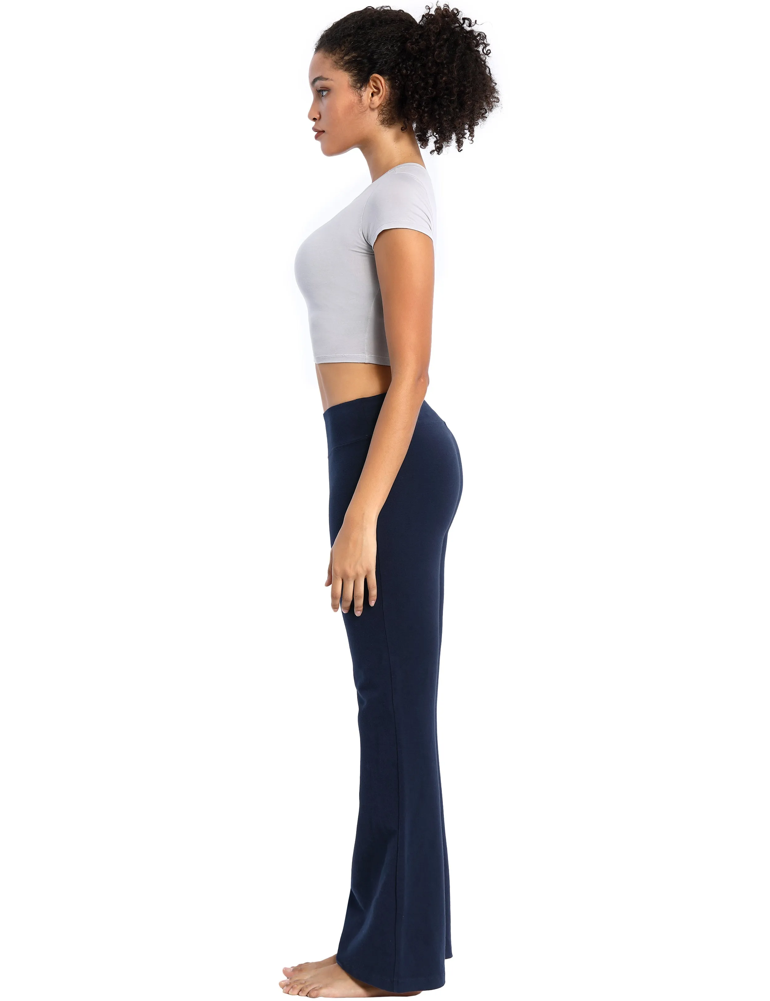 29" 31" 33" 35" Cotton Bootcut Leggings darknavy ins_yoga