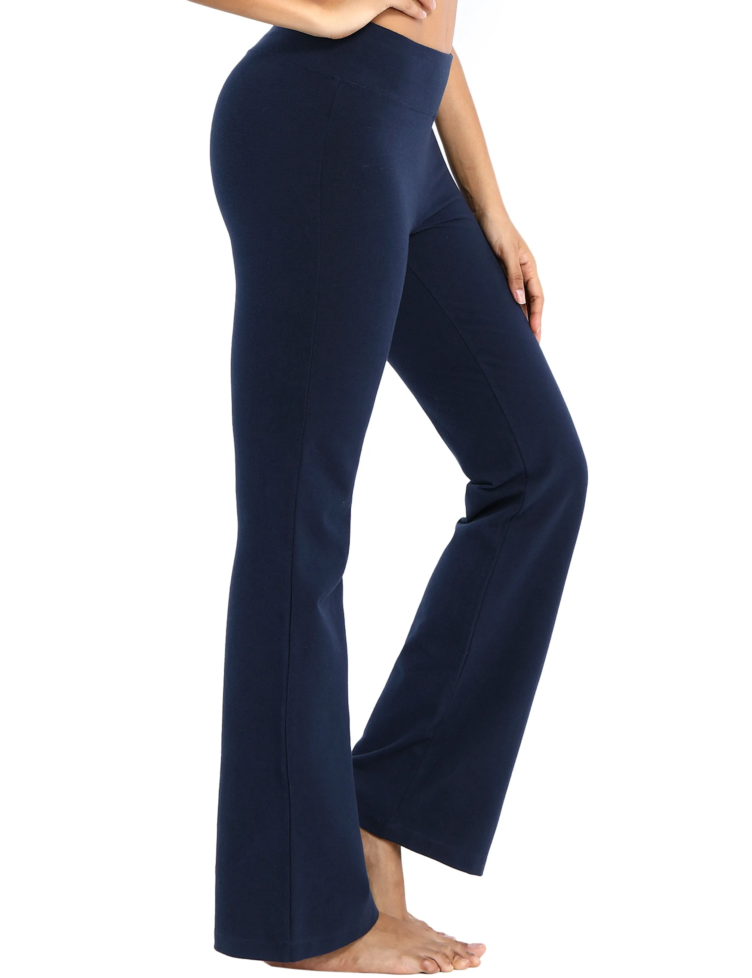 29" 31" 33" 35" Cotton Bootcut Leggings darknavy ins_yoga