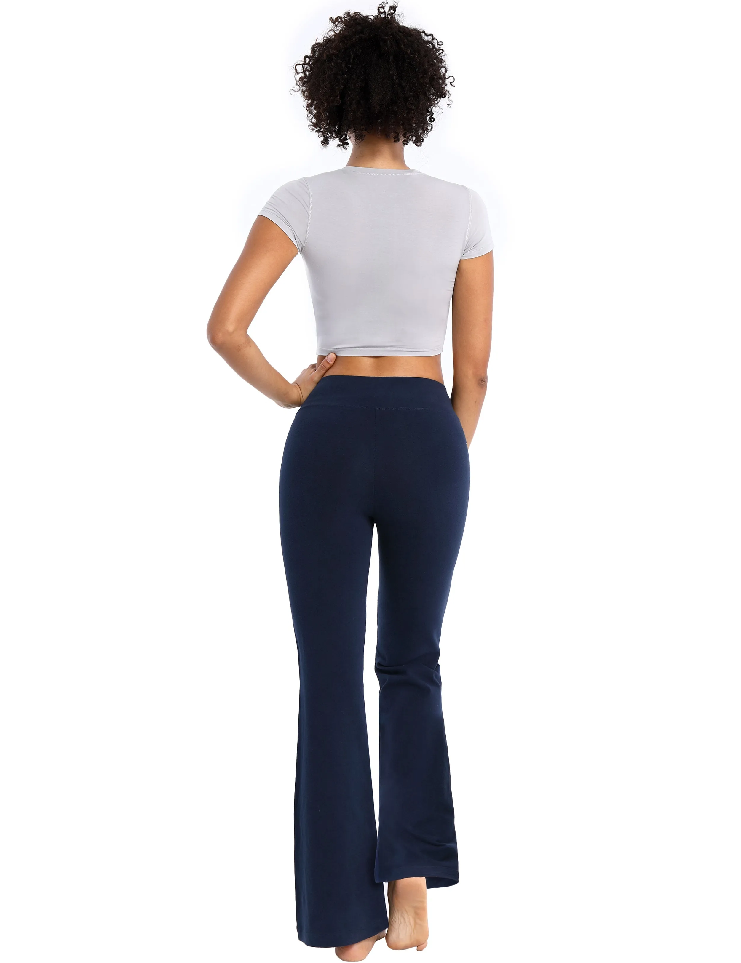 29" 31" 33" 35" Cotton Bootcut Leggings darknavy ins_yoga