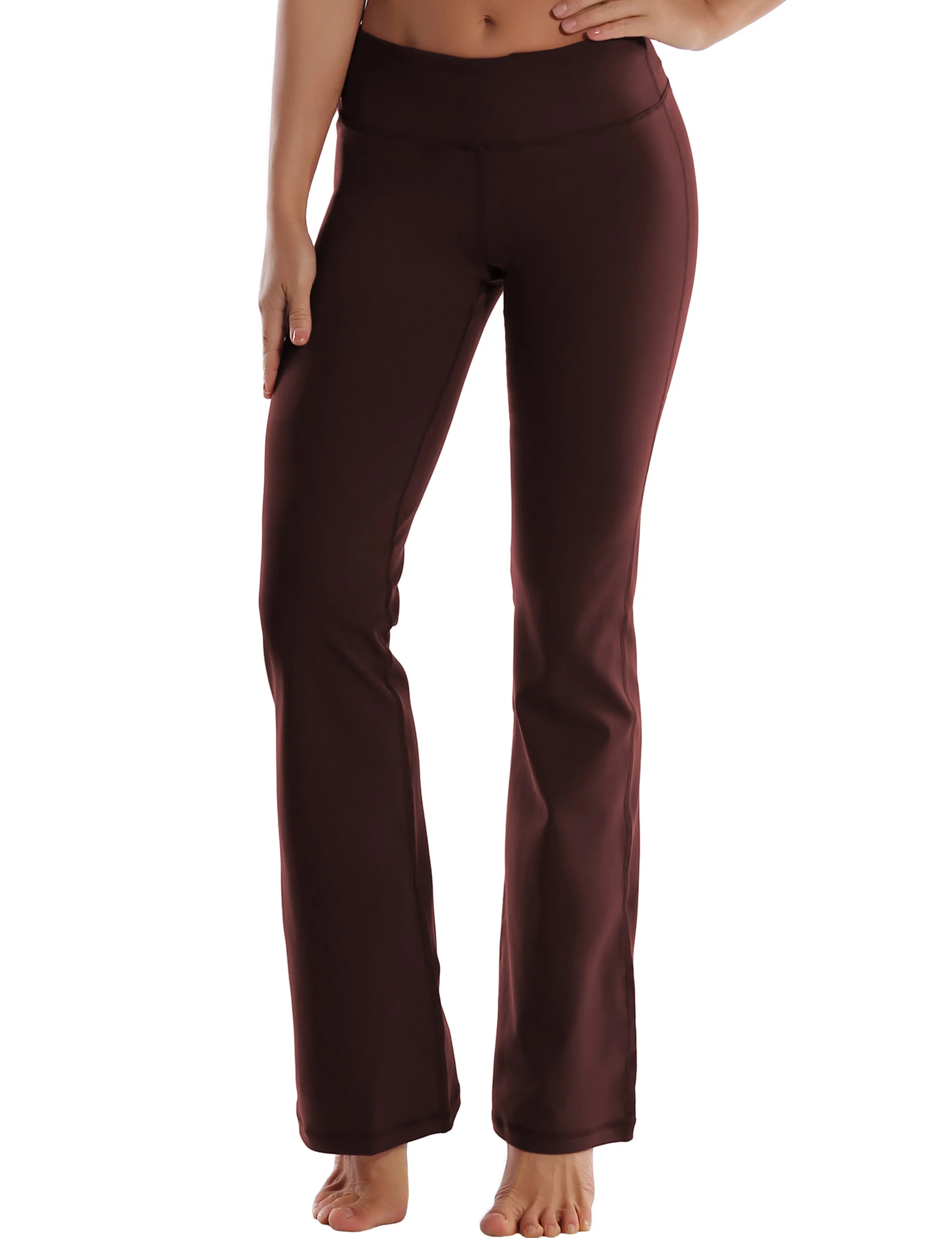 29" 31" 33" 35" Cotton Nylon Bootcut Leggings mahoganymaroon_yoga
