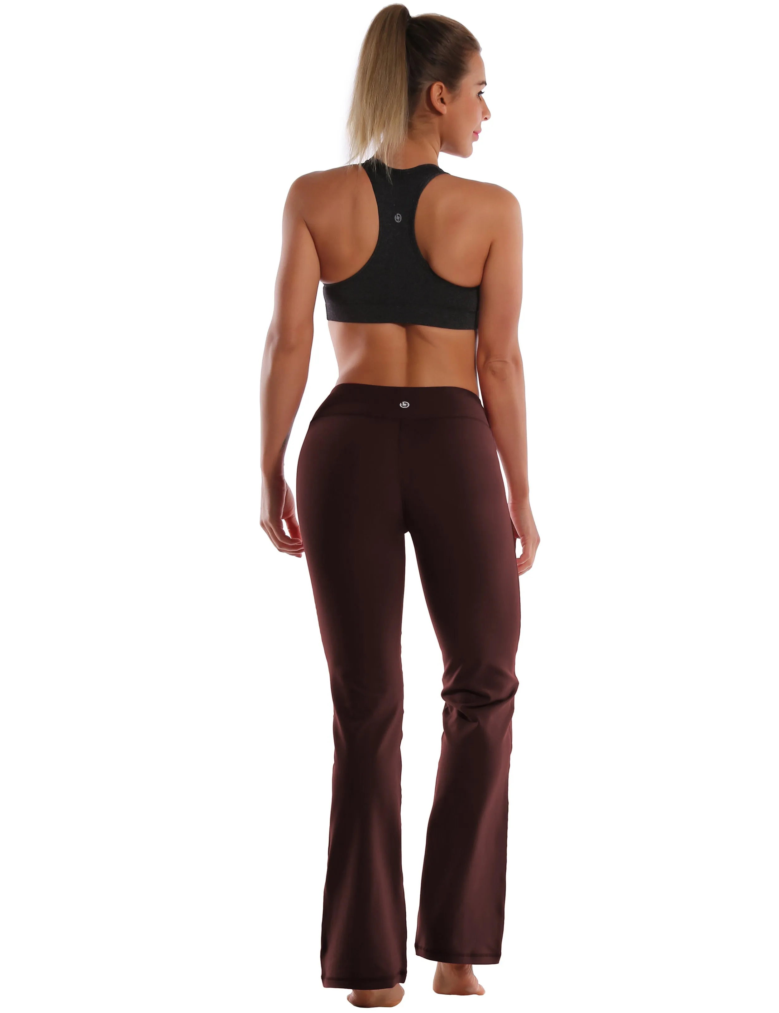 29" 31" 33" 35" Cotton Nylon Bootcut Leggings mahoganymaroon_yoga