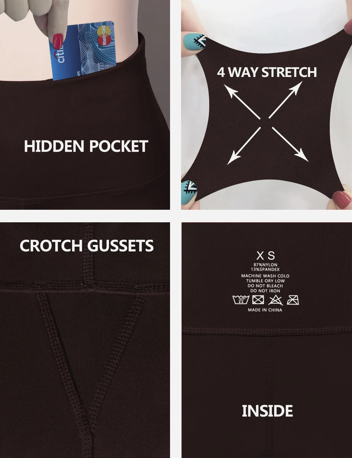 29" 31" 33" 35" Cotton Nylon Bootcut Leggings mahoganymaroon_yoga