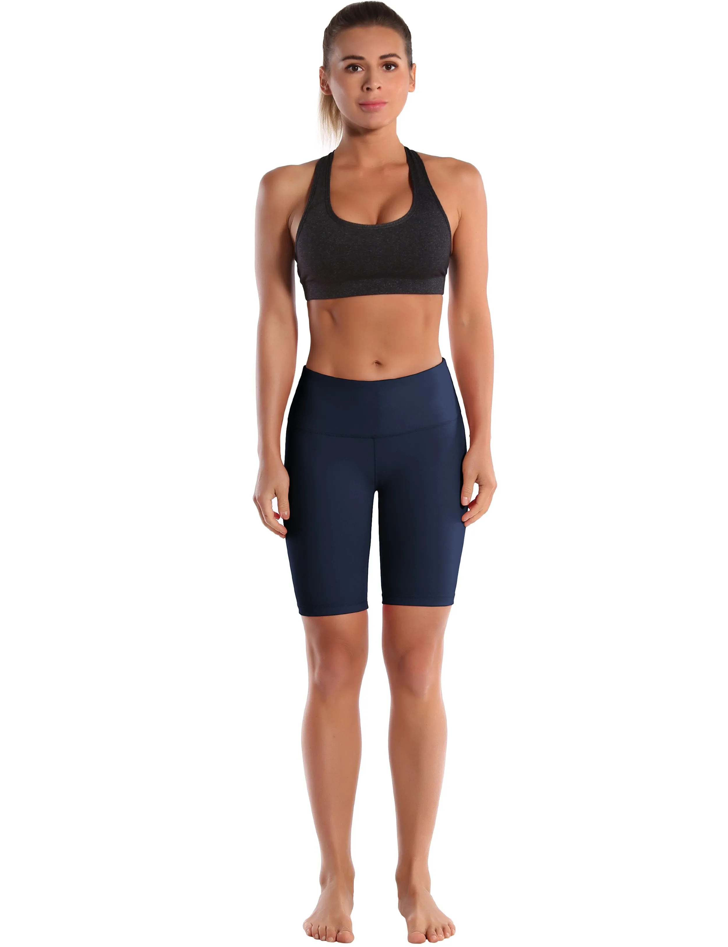 8" High Waist Yoga Shorts darknavy ins_yoga