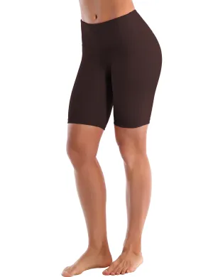 8" High Waist Yoga Shorts mahoganymaroon_yoga