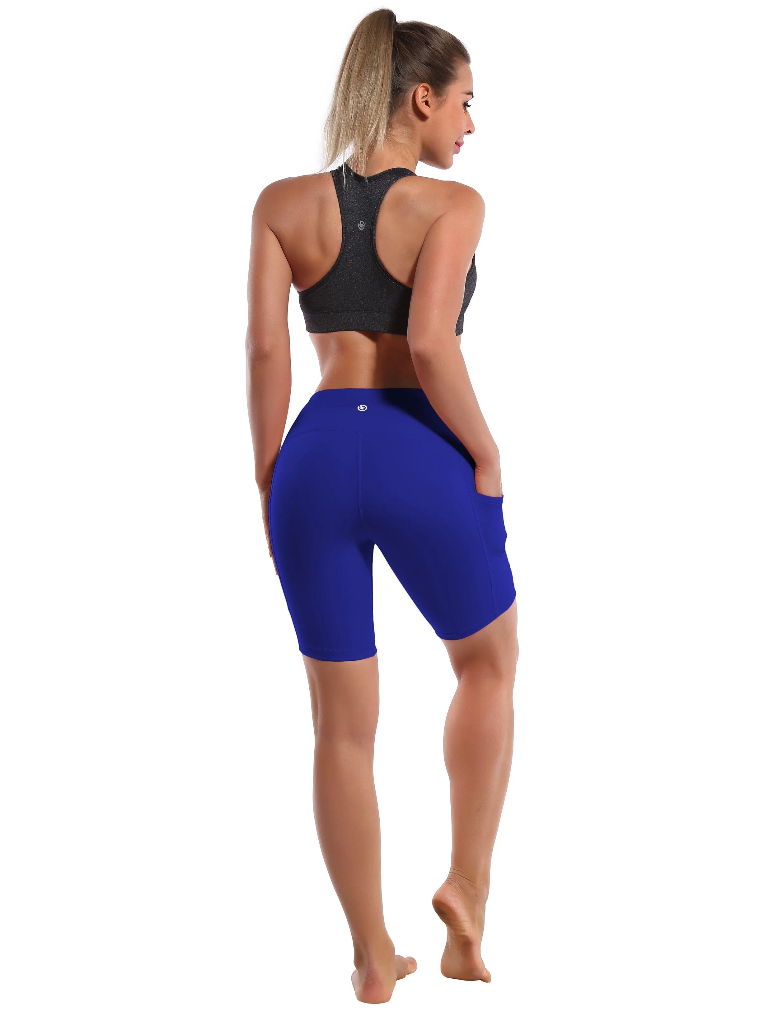 8" Side Pockets Yoga Shorts navy ins_yoga