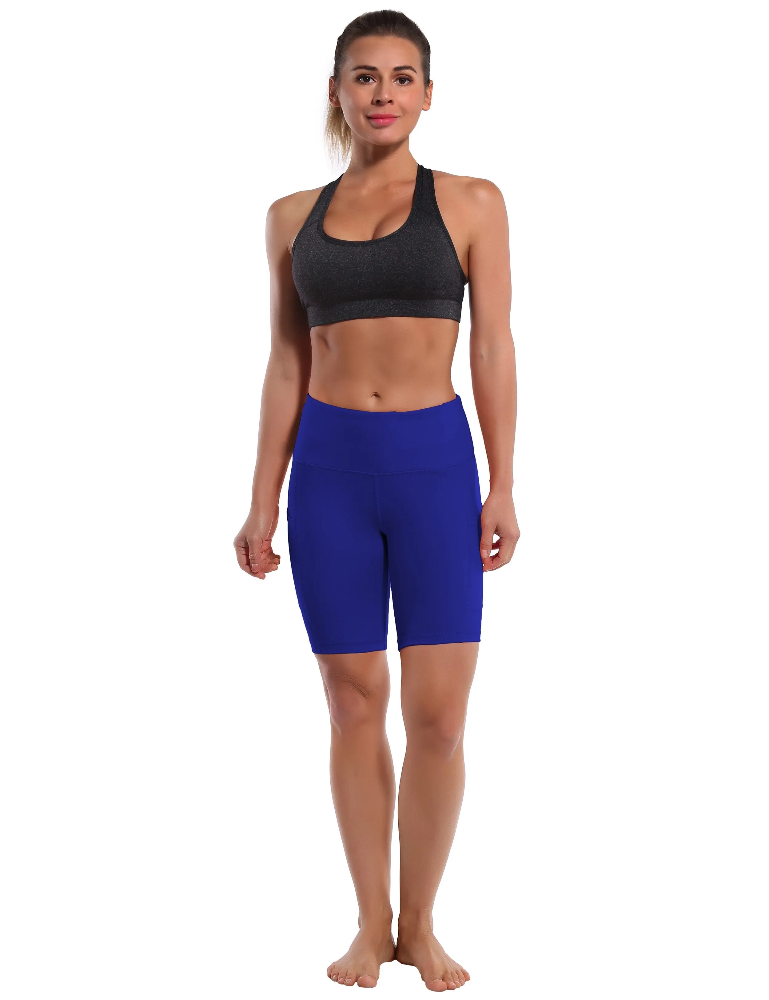 8" Side Pockets Yoga Shorts navy ins_yoga