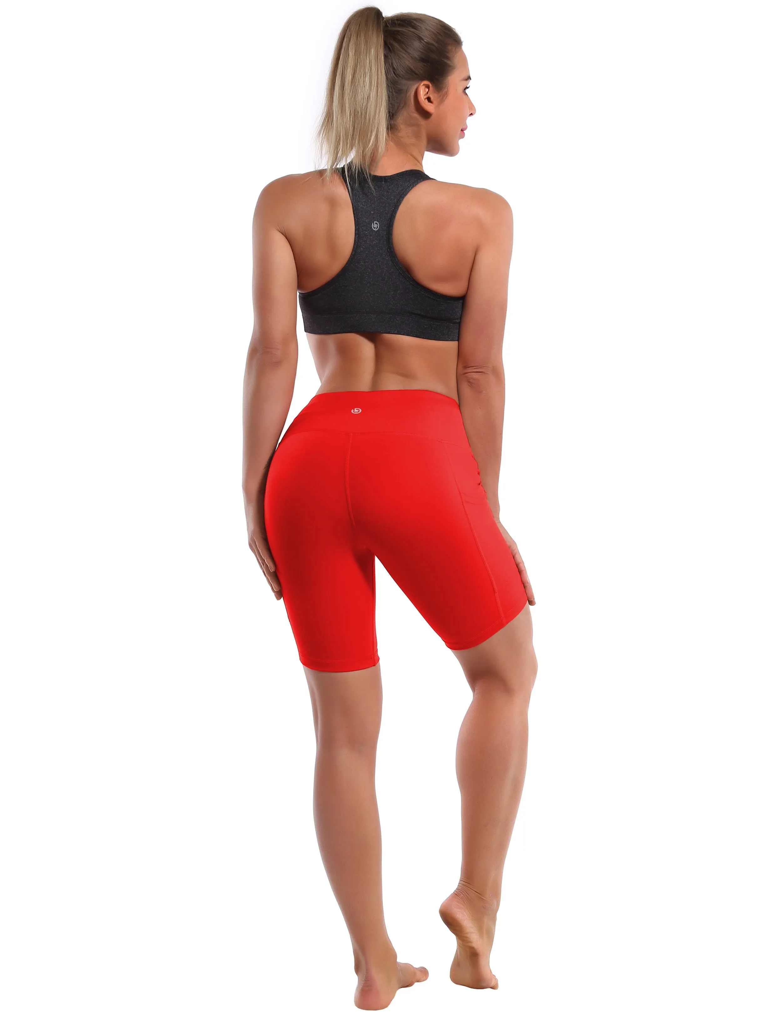8" Side Pockets Yoga Shorts scarlet_yoga