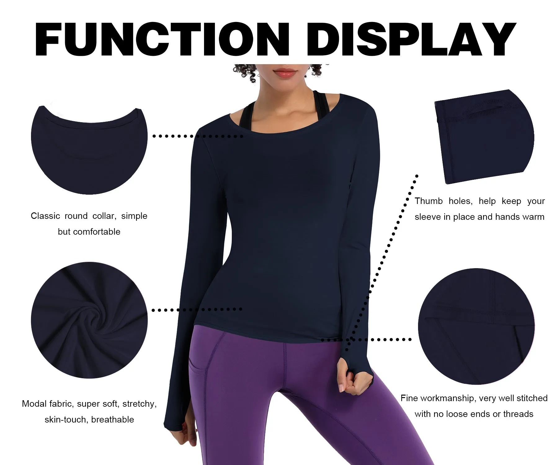 Athlete Long Sleeve Tops darknavy_Plus Size