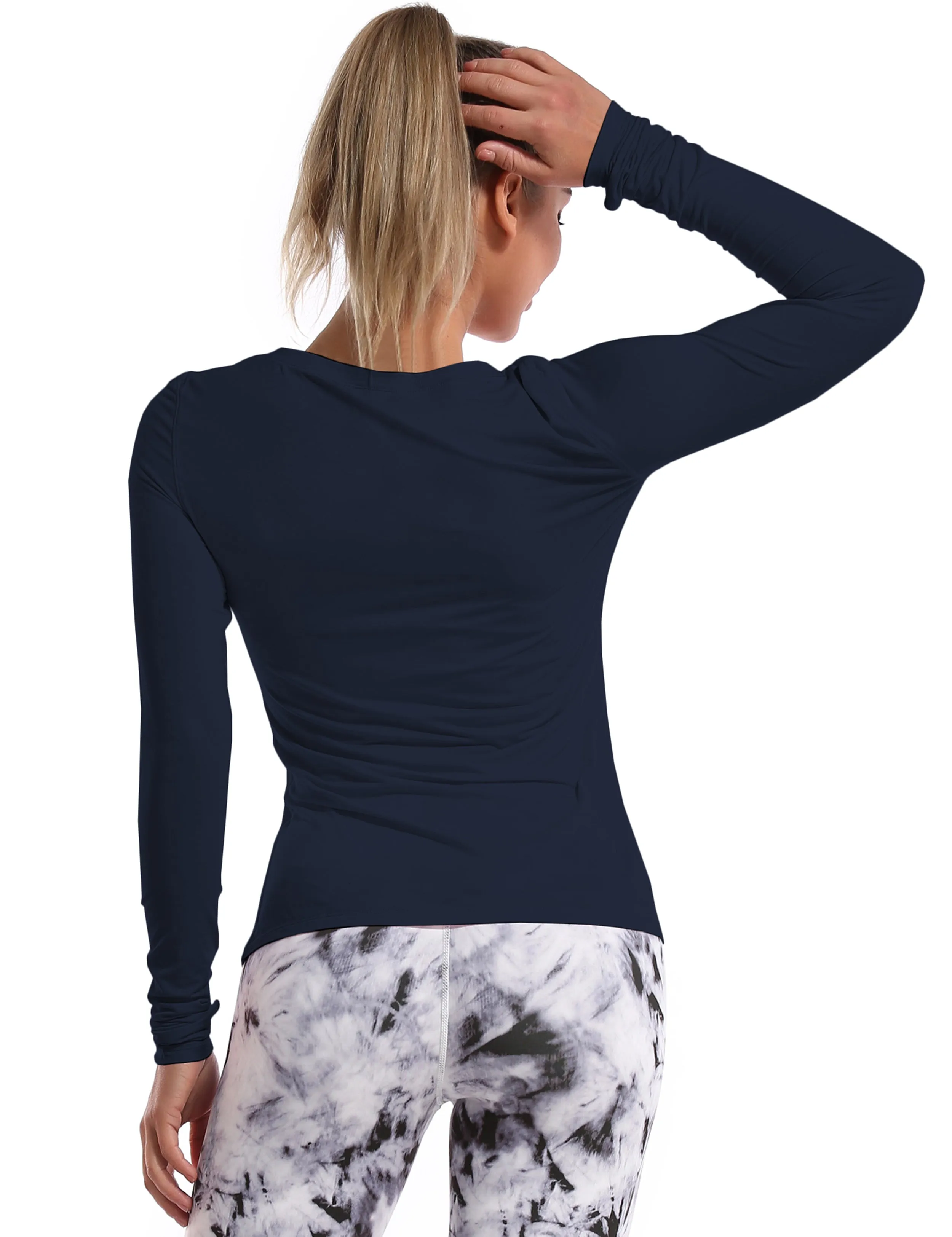 Athlete Long Sleeve Tops darknavy_Plus Size