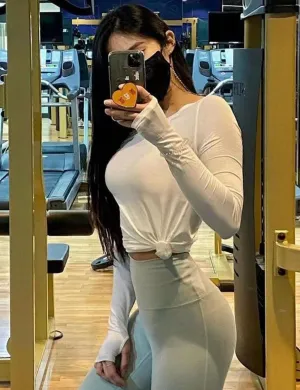 Athlete Long Sleeve Tops white ins_yogastudio