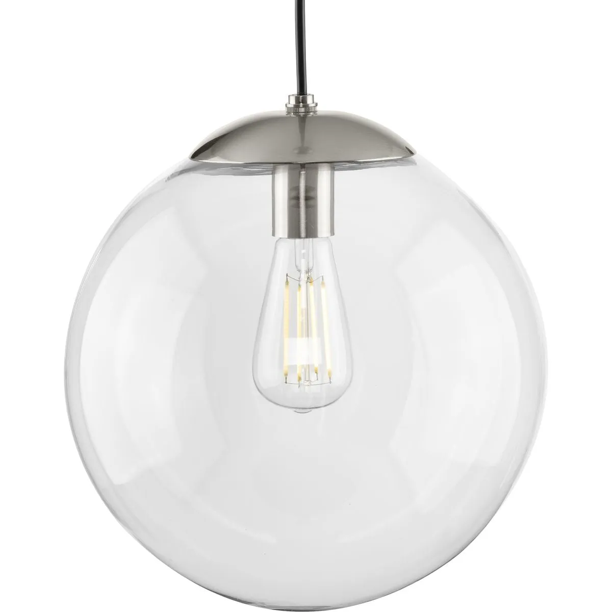 Atwell Collection 12-inch Clear Glass Globe Large Hanging Pendant Light