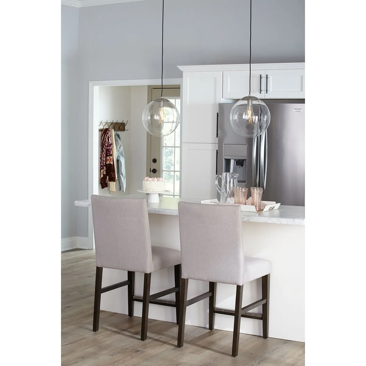 Atwell Collection 12-inch Clear Glass Globe Large Hanging Pendant Light