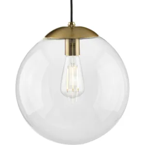 Atwell Collection 12-inch Clear Glass Globe Large Hanging Pendant Light