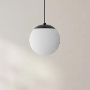 Atwell Collection Opal Glass Globe Small Hanging Pendant Light