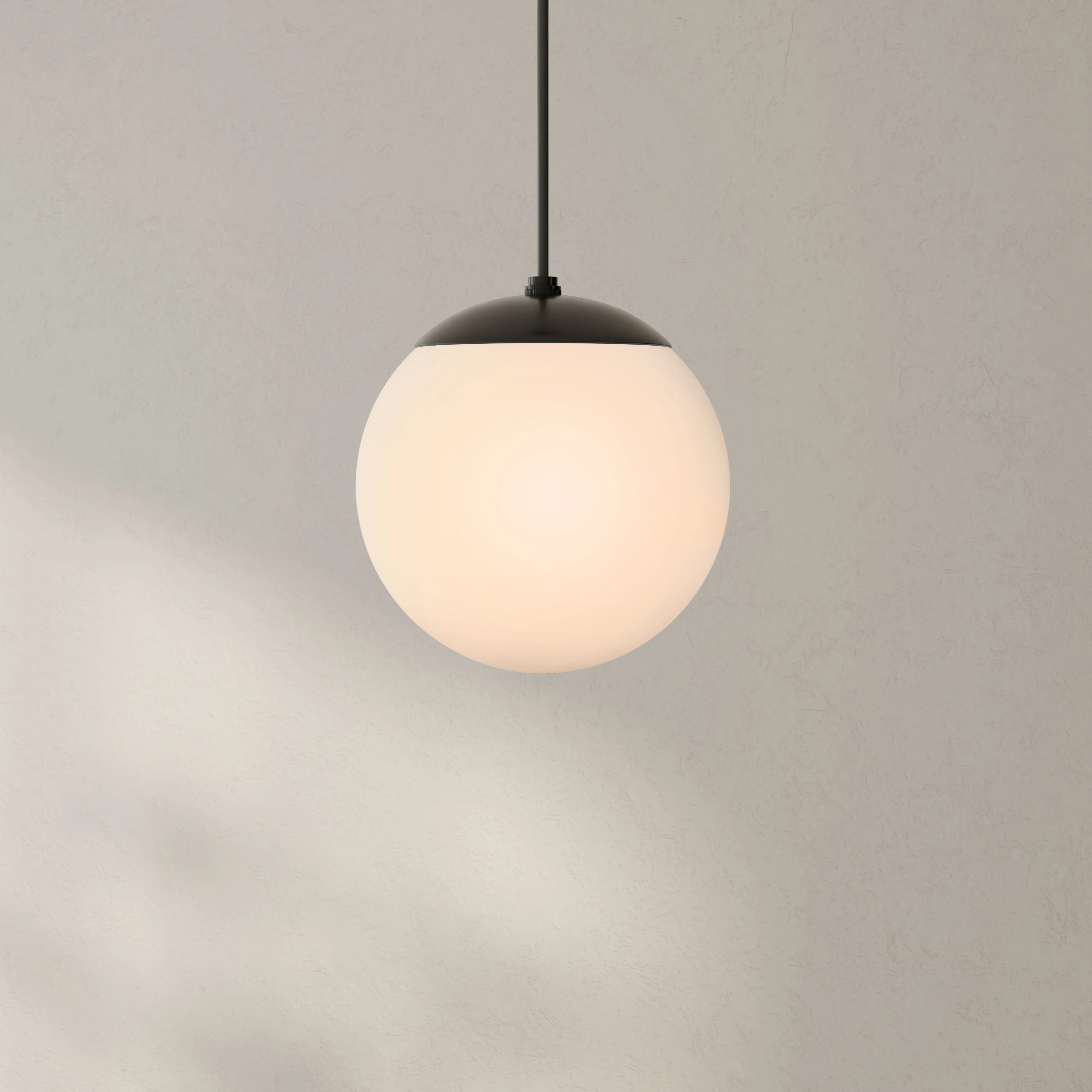 Atwell Collection Opal Glass Globe Small Hanging Pendant Light