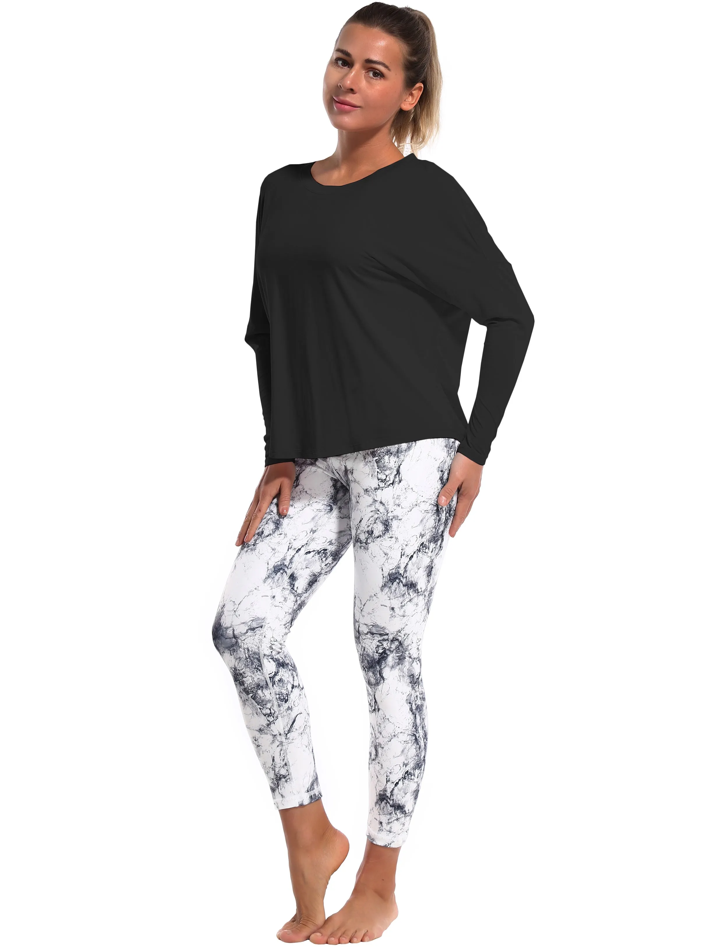 Biking Batwing Tunic Tops black_Biking
