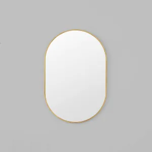 Bjorn Oval Mirror 65Cm X 100Cm - Brass