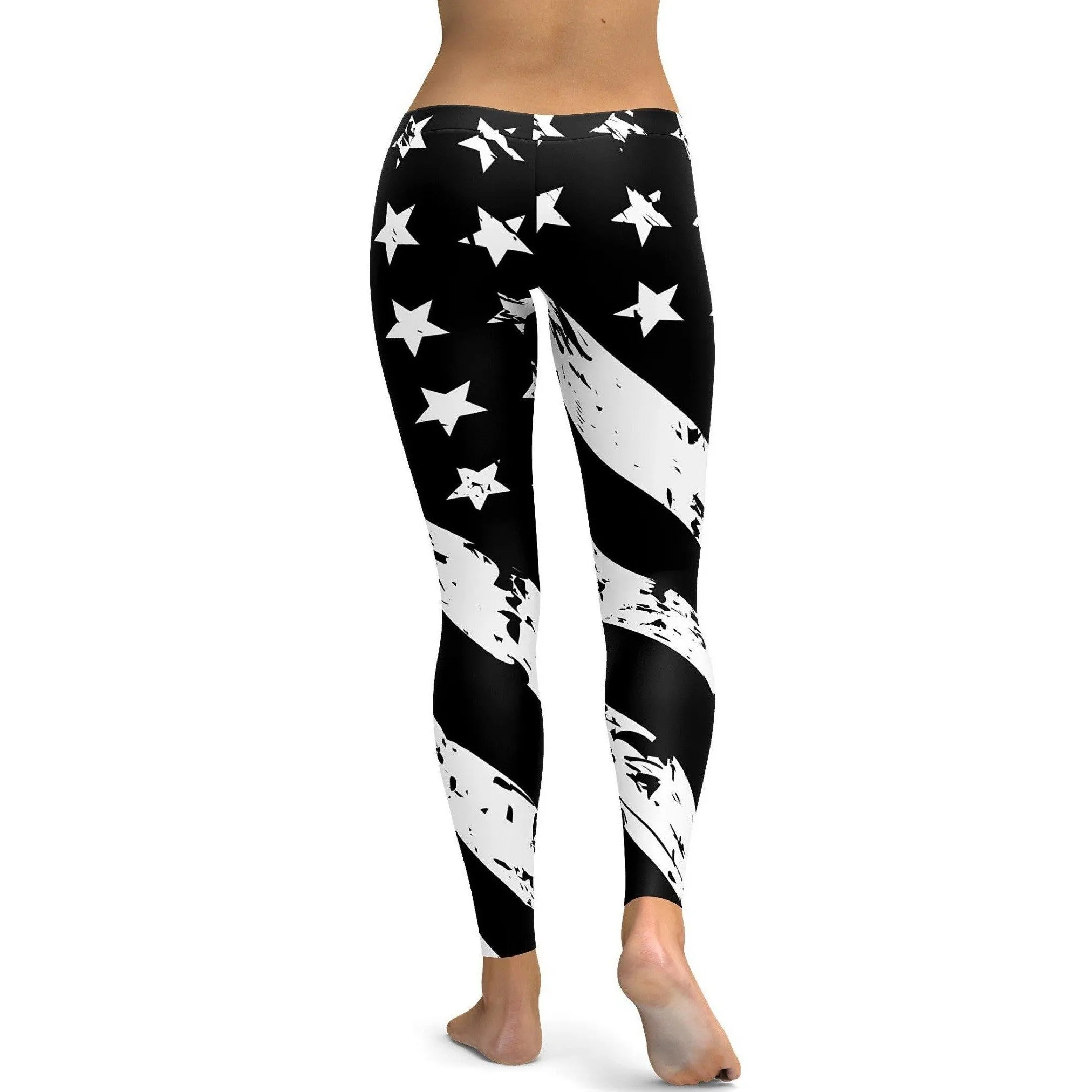 Black & White American Flag Leggings