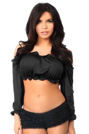 Black Long Sleeve Peasant Top by Daisy