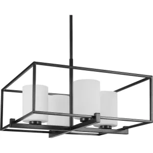 Chadwick Collection Four-Light Etched Opal Glass Chandelier Light