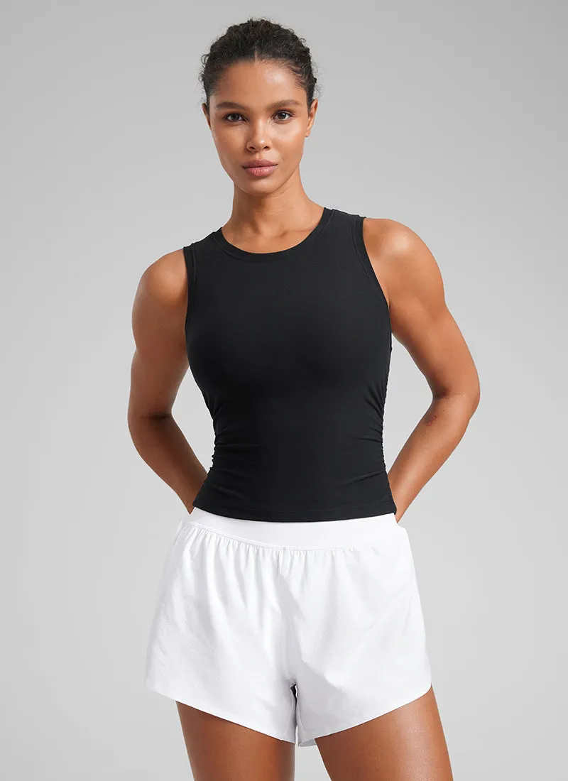 Cloudweight High Neck Ruched Tank Tops