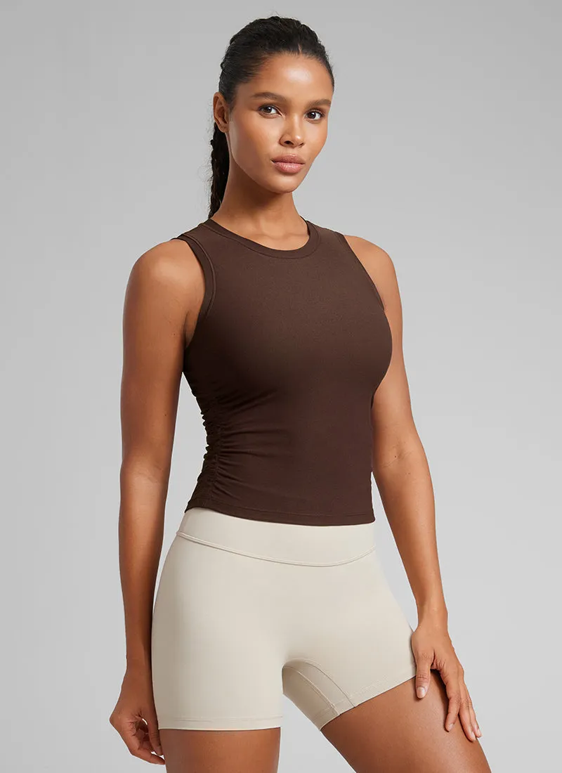 Cloudweight High Neck Ruched Tank Tops