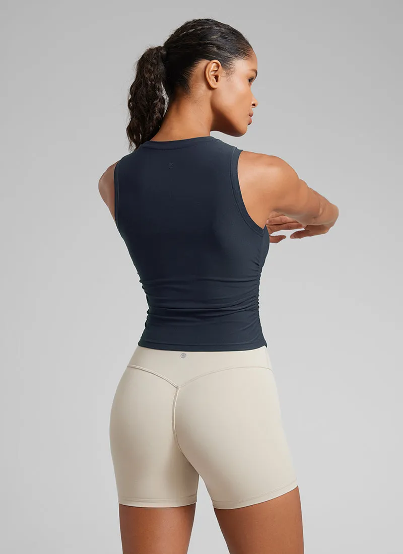 Cloudweight High Neck Ruched Tank Tops