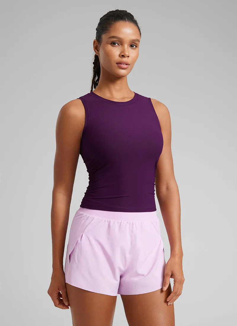Cloudweight High Neck Ruched Tank Tops