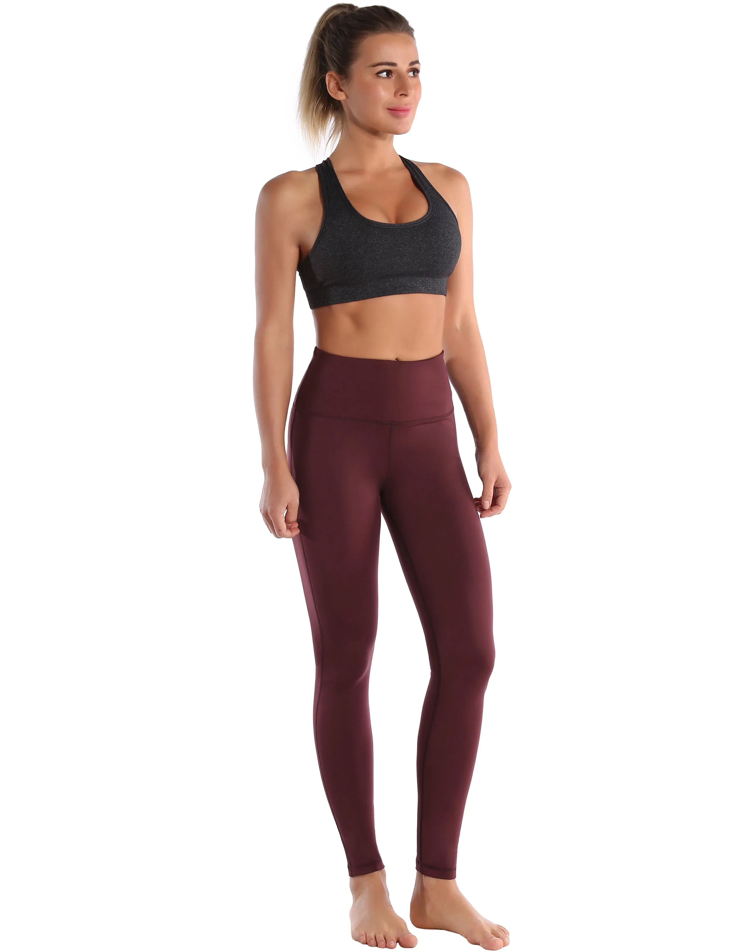 Compression Racerback Sports Bras heathercharcoal ins_yoga