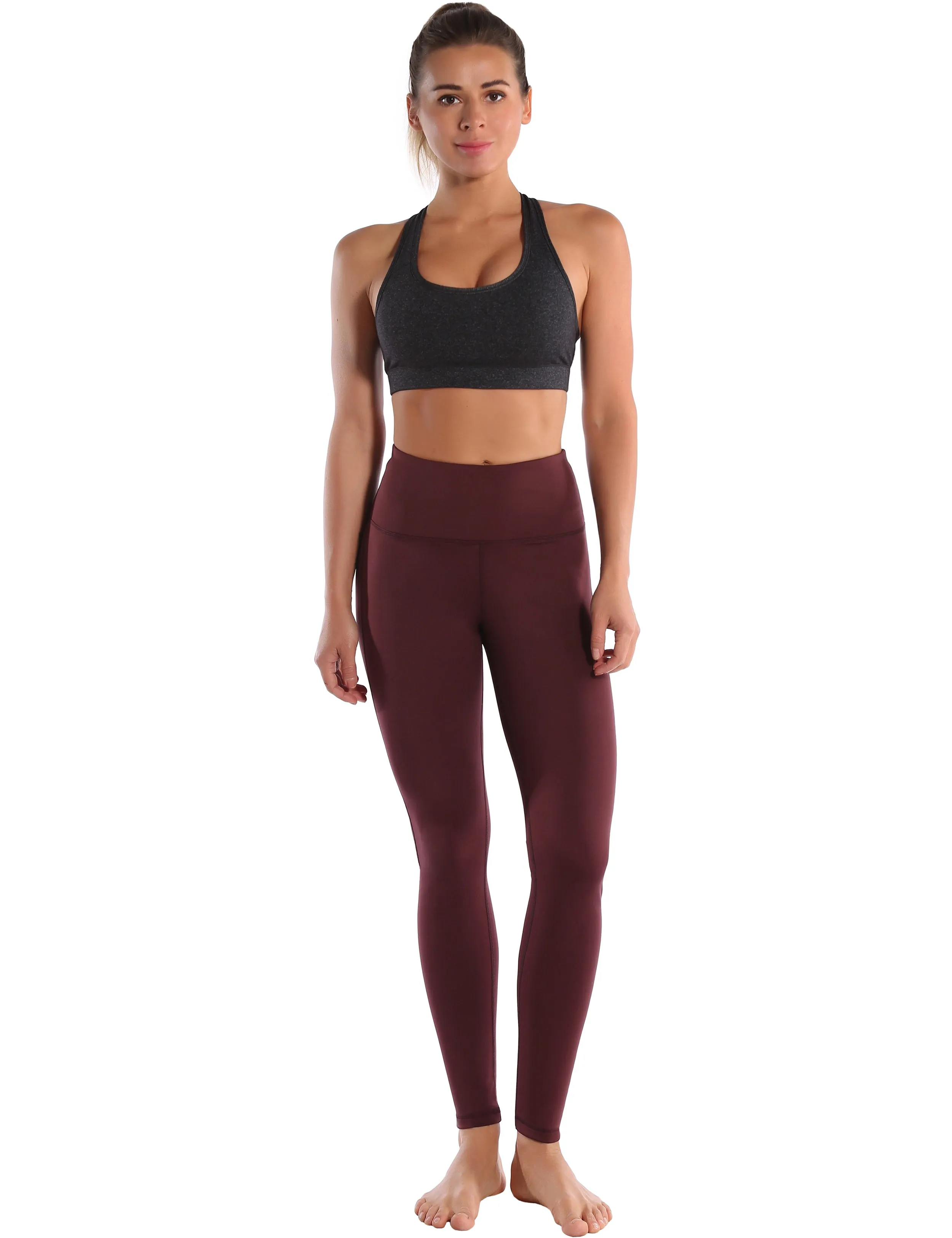 Compression Racerback Sports Bras heathercharcoal ins_yoga