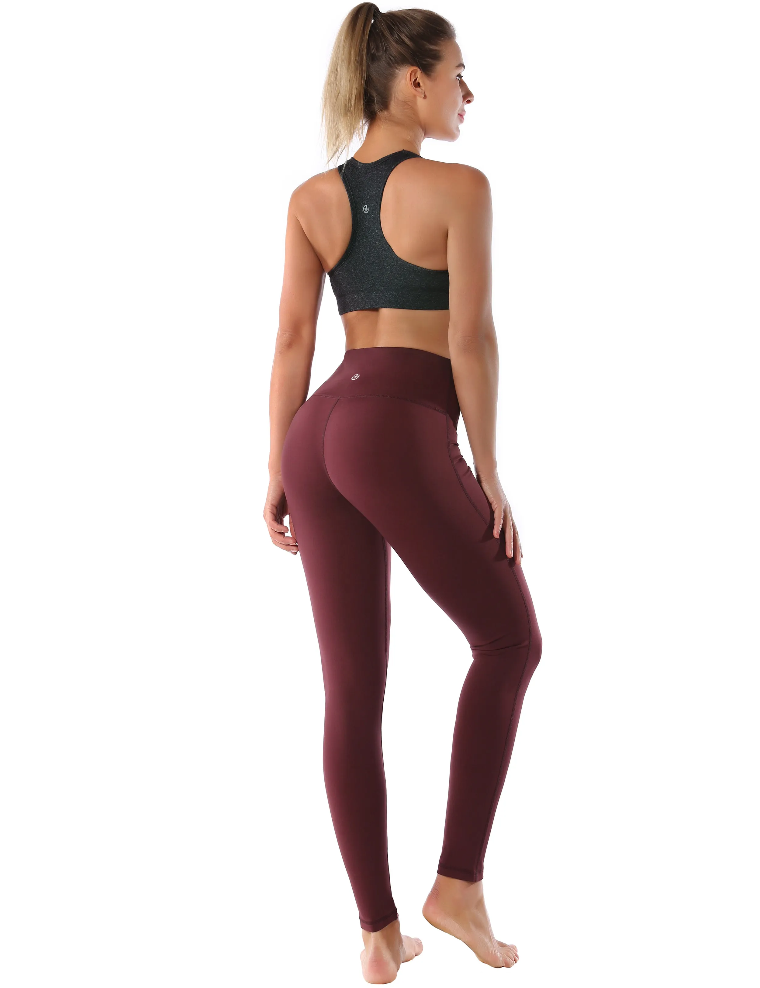 Compression Racerback Sports Bras heathercharcoal ins_yoga